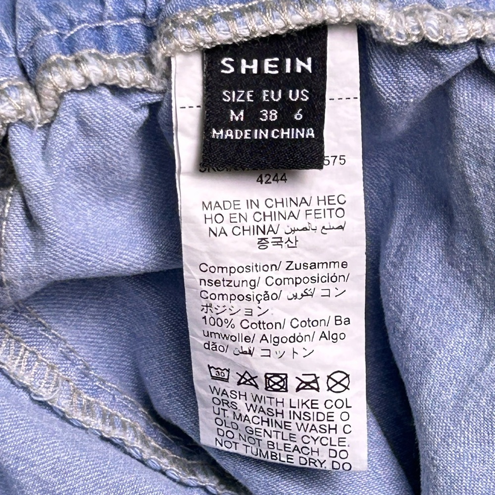Women’s High Waist Wide Leg Light Blue Jeans 100% Cotton Size Medium - Picture 12 of 13